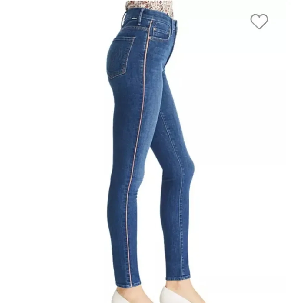 Mother looker high-rise piped skinny jeans in what I had before I had, size 27